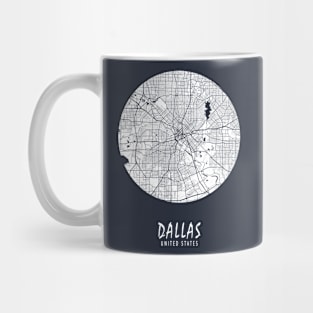 Dallas, Texas, USA City Map - Full Moon Mug